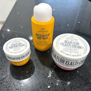 Sol de Janeiro Body Care Set - Yellow Brazilian Body Wash & 2 Creams, Sealed